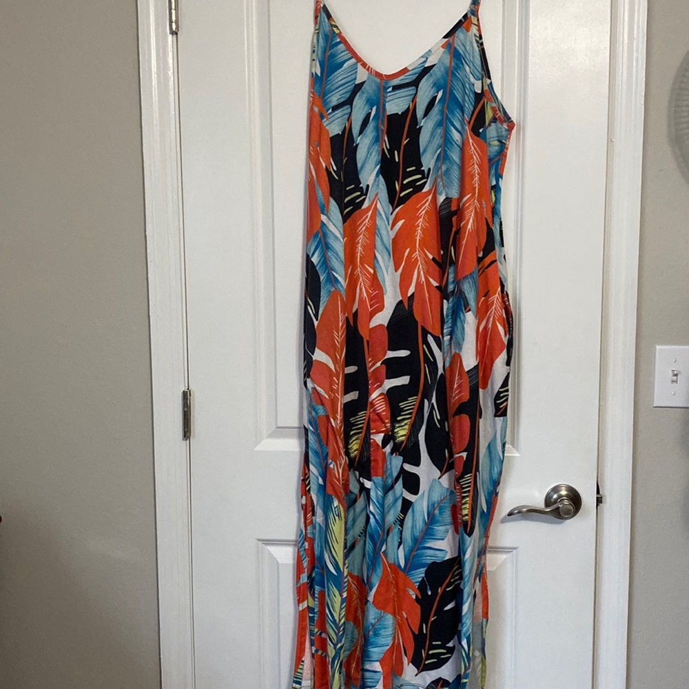 Plus size tropical maxi dress